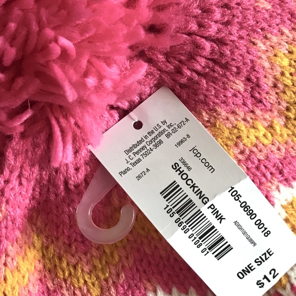 Mixit Fair Isle Pattern Scarf Hat Gloves Pink Gold Grey White - Picture 11 of 13